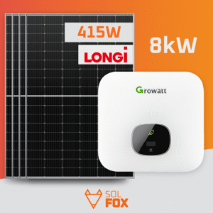 Zestaw Fotowoltaiczny On-grid 8kW Dach Skośny Longi Growatt